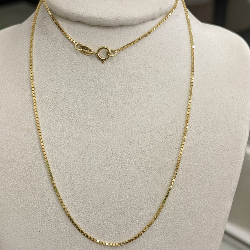 14kt Real Solid Gold Box Chain - image 1